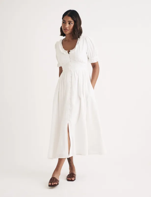 White Flossie Midi Dress sold by Nobody's Child