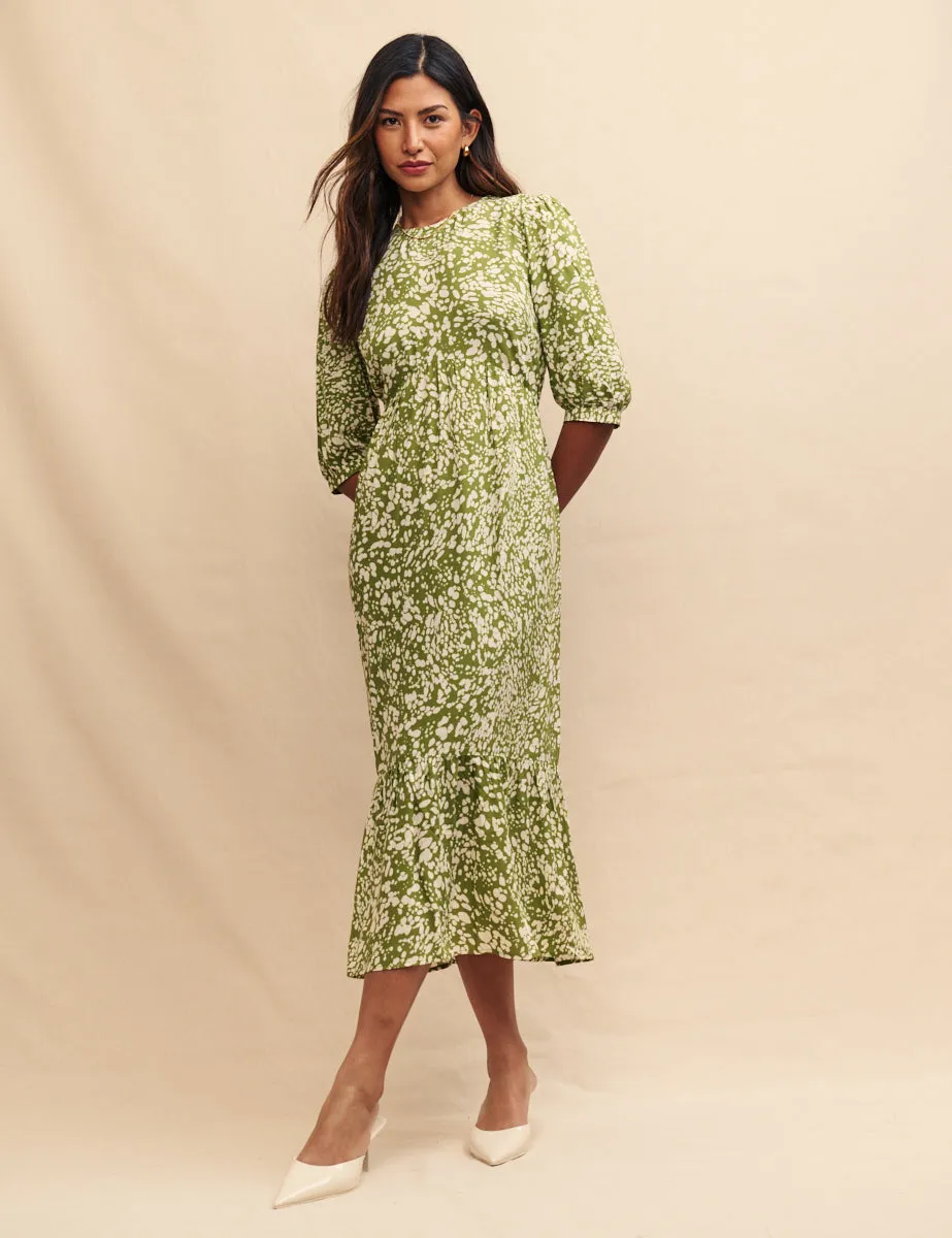 Green Printed Rachel Midi Dress sold by Nobody's Child