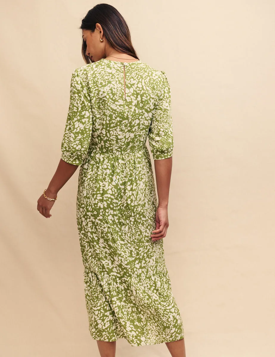 Green Printed Rachel Midi Dress sold by Nobody's Child product image thumbnail 4