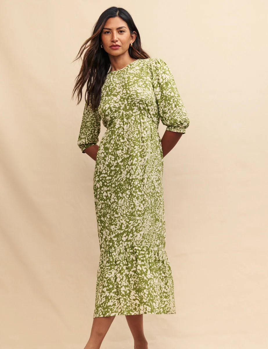 Green Printed Rachel Midi Dress sold by Nobody's Child product image thumbnail 3