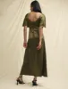 Olive Green Satin Bridesmaid Becca Midaxi Dress sold by Nobody's Child