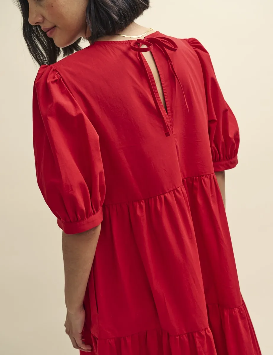 Red Rochelle Smock Midi Dress sold by Nobody's Child product image thumbnail 4