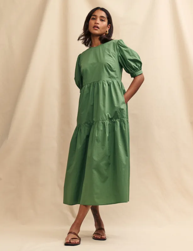 Green Rochelle Smock Midi Dress sold by Nobody's Child