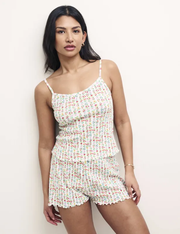 White Ditsy Floral Pointelle Blair Cami Top sold by Nobody's Child