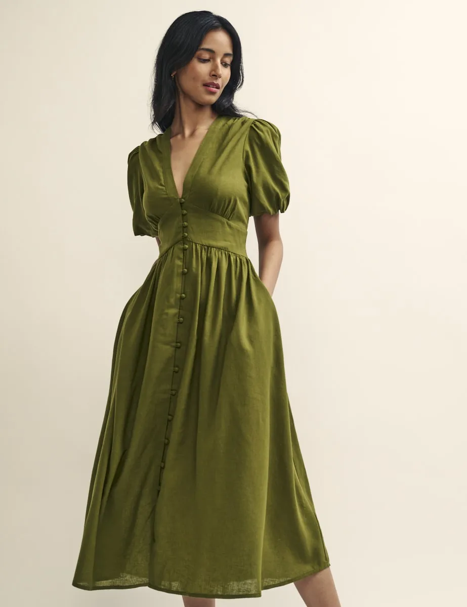 Khaki Green Starlight Midaxi Dress sold by Nobody's Child product image thumbnail 3
