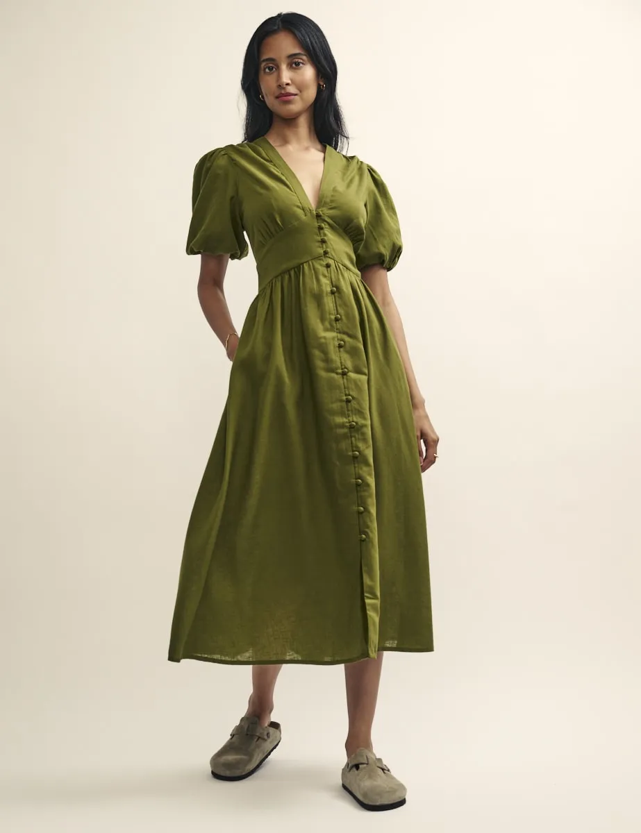 Khaki Green Starlight Midaxi Dress sold by Nobody's Child