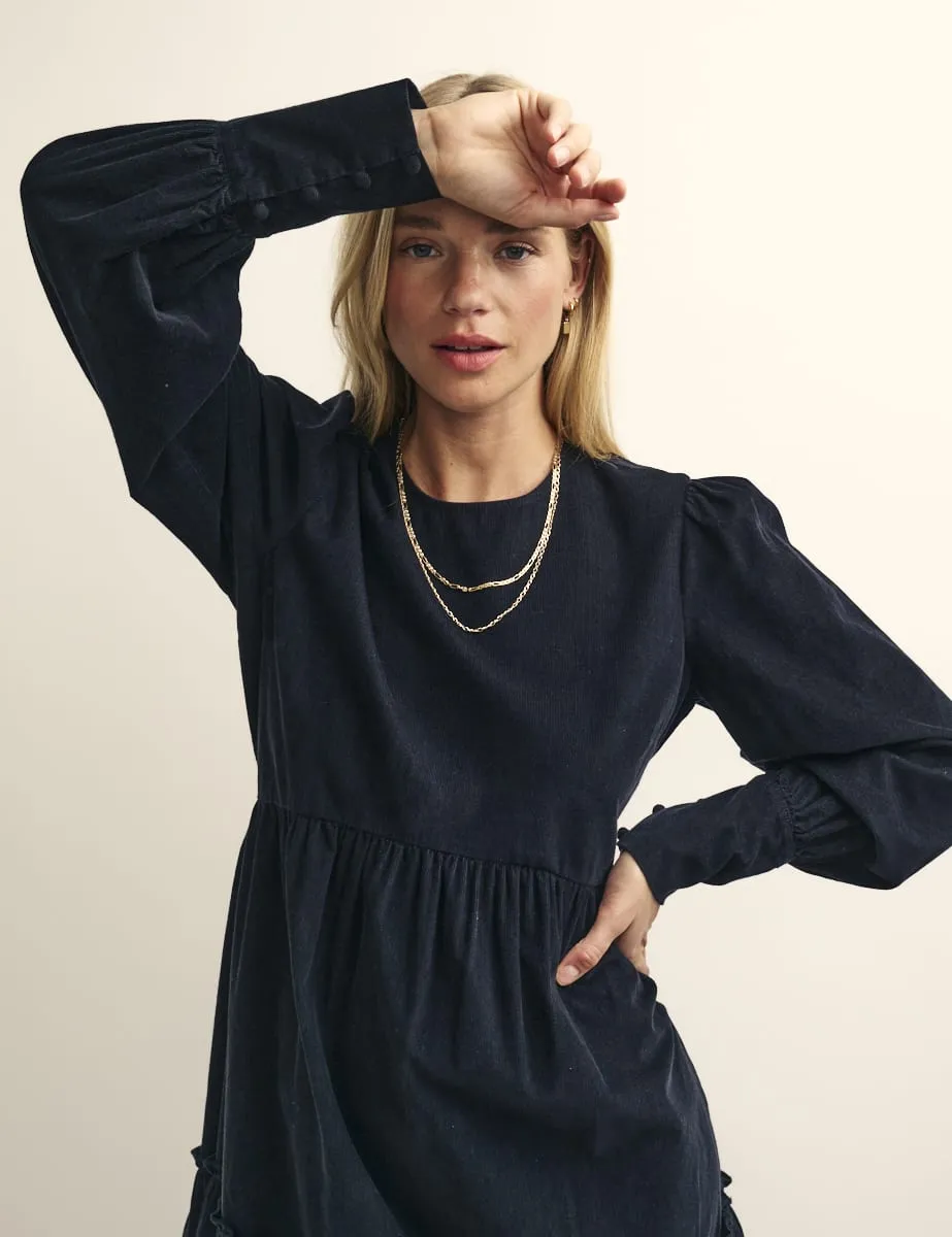 Black Cord Eyre Broderie Trim Smock Mini Dress sold by Nobody's Child product image thumbnail 3