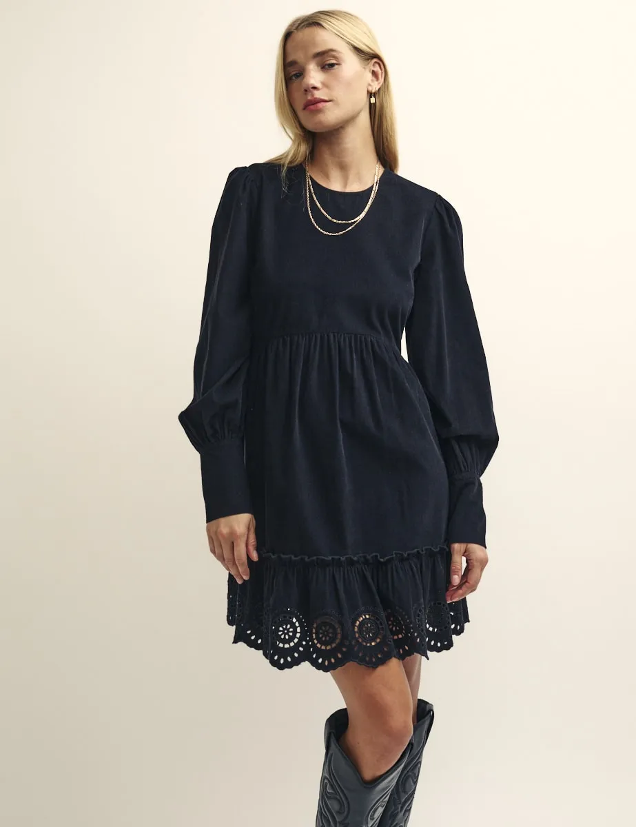 Black Cord Eyre Broderie Trim Smock Mini Dress sold by Nobody's Child product image thumbnail 2