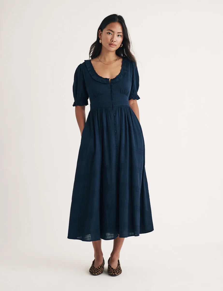 Navy Flossie Midi Dress sold by Nobody's Child