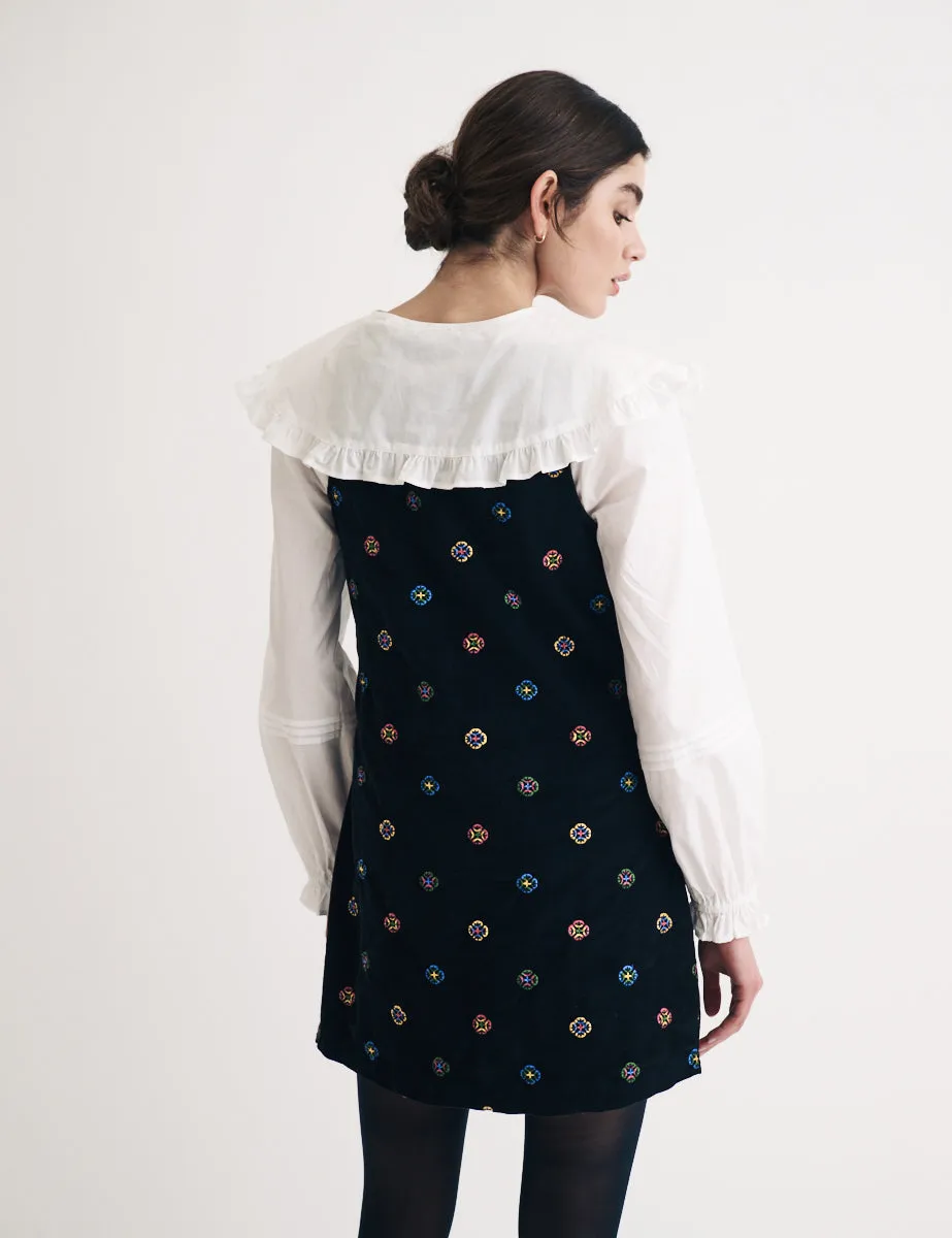 Black Cord Pepper Mini Pinafore Dress sold by Nobody's Child product image thumbnail 4