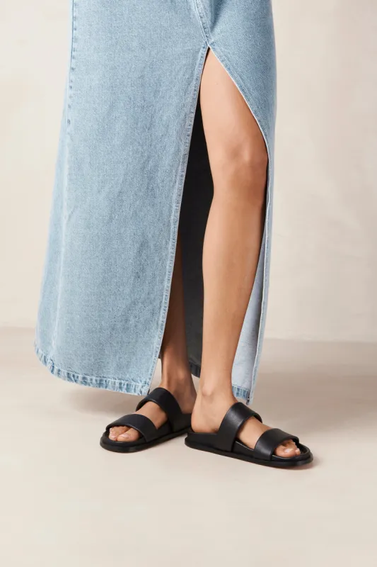 Alohas Black Calypso Leather Sandals sold by Nobody's Child