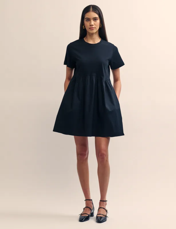 Black Maine Mini Smock Dress sold by Nobody's Child
