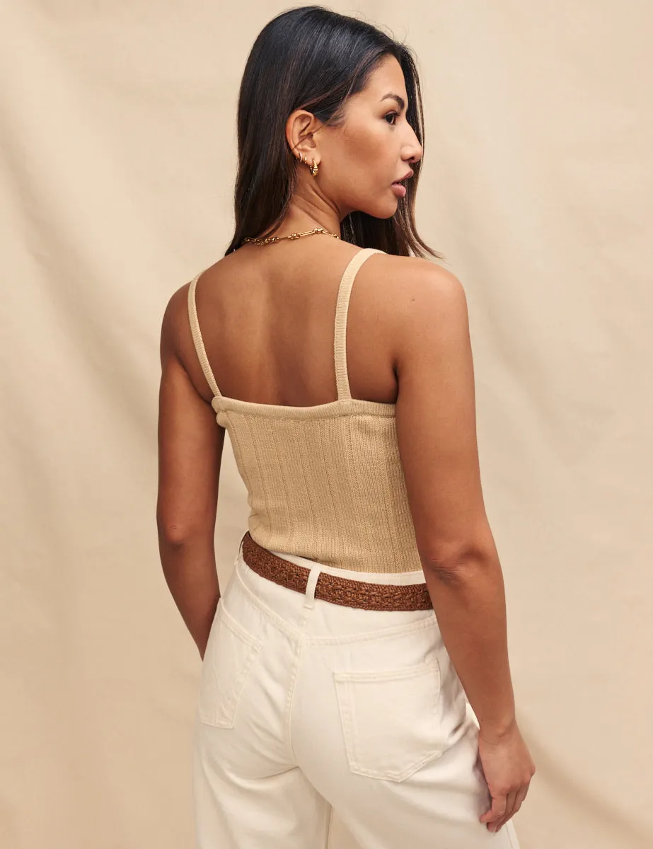 Beige Wide Rib Cami Top sold by Nobody's Child product image thumbnail 4