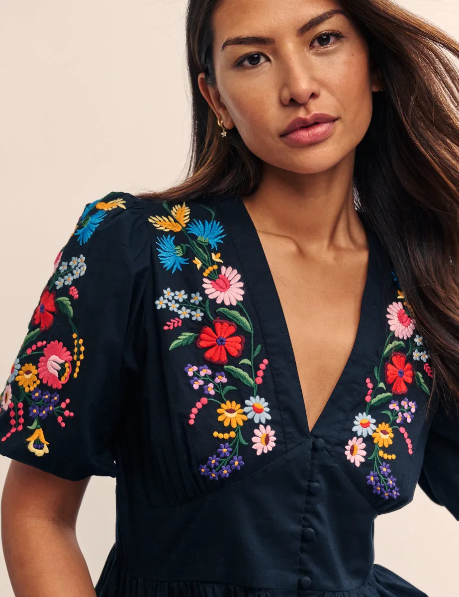 Black Embroidered Starlight Top sold by Nobody's Child product image thumbnail 4