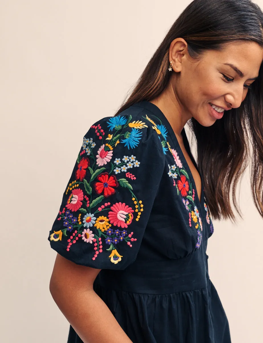 Black Embroidered Starlight Top sold by Nobody's Child product image thumbnail 3