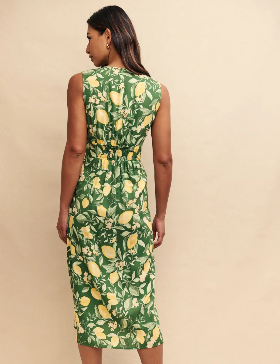 Petite Green Lemon Print Sandra Midi Dress sold by Nobody's Child product image thumbnail 4