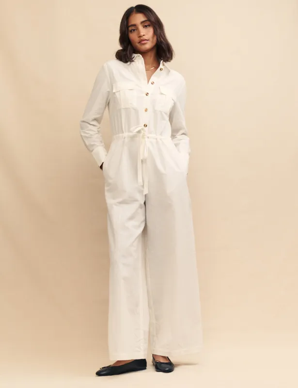 Cream Utility Jumpsuit sold by Nobody's Child