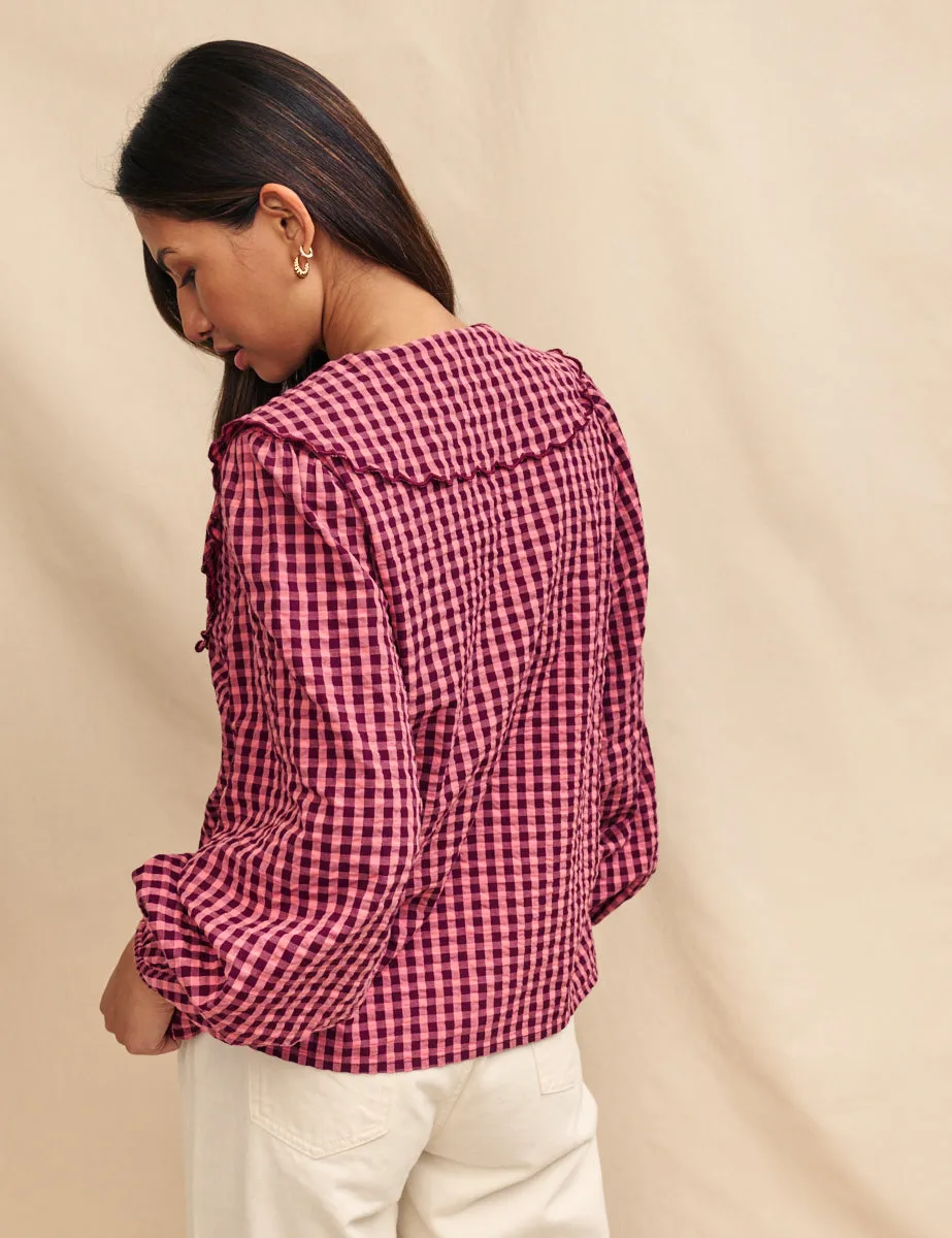 Pink Gingham Birdie Blouse sold by Nobody's Child product image thumbnail 4