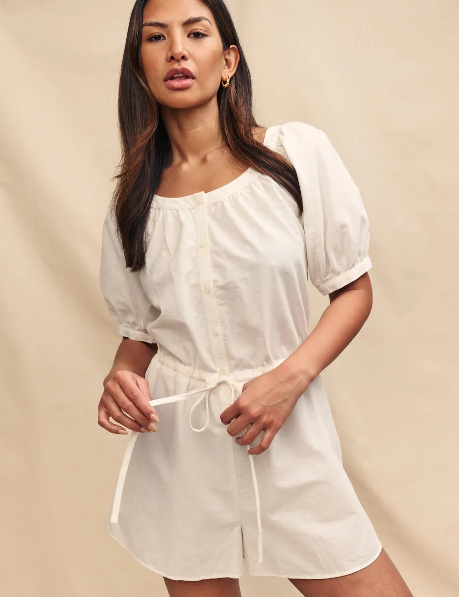 White Tie Waist Playsuit sold by Nobody's Child product image thumbnail 3