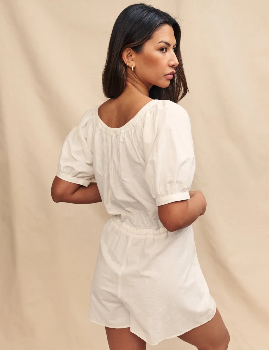 White Tie Waist Playsuit sold by Nobody's Child product image thumbnail 4
