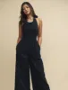 Black Halter Neck Wide Leg Jumpsuit sold by Nobody's Child