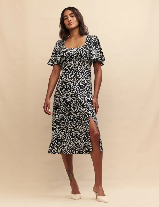 Black and White Dee Dee Midi Dress sold by Nobody's Child