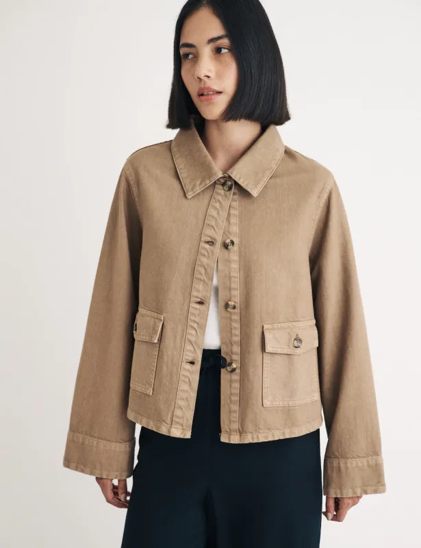 Beige Battersea Shirt Jacket sold by Nobody's Child