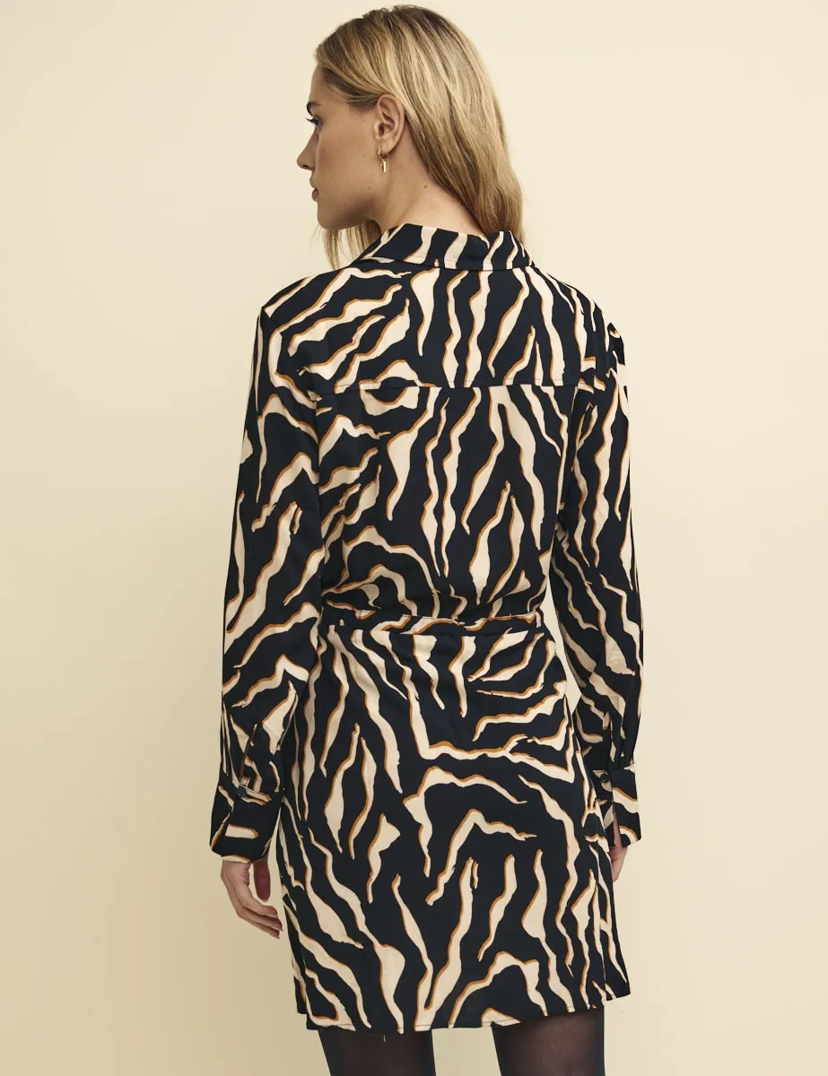 Animal Print Tie Waist Mia Mini Shirt Dress sold by Nobody's Child product image thumbnail 3
