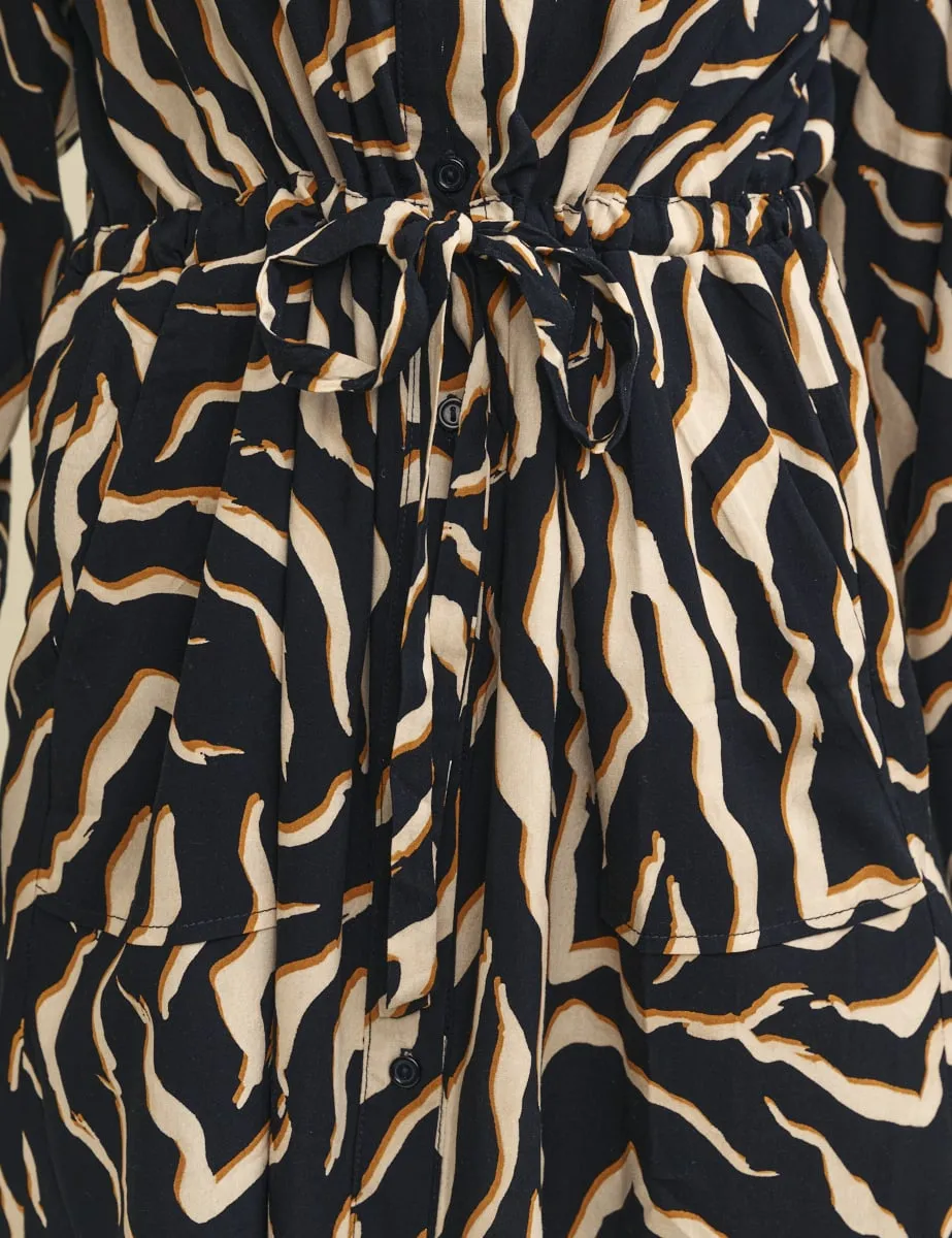 Animal Print Tie Waist Mia Mini Shirt Dress sold by Nobody's Child product image thumbnail 4