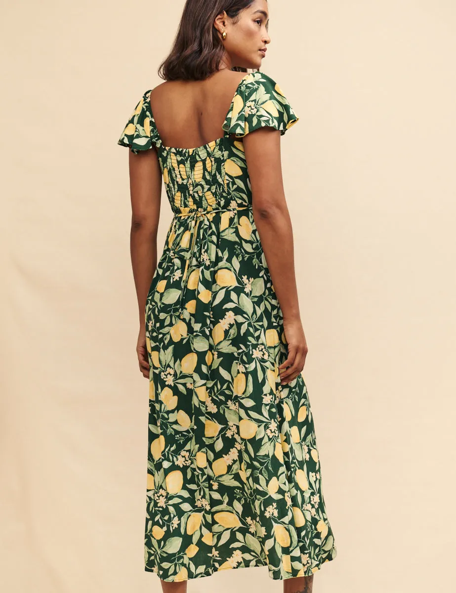 Green Lemon Print Elsie Midi Dress sold by Nobody's Child product image thumbnail 4
