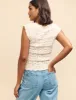 White Slash Neck Mock-Crochet Top sold by Nobody's Child