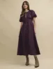 Plum Keyhole Isabella Midi Dress sold by Nobody's Child