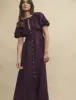 Plum Keyhole Isabella Midi Dress sold by Nobody's Child