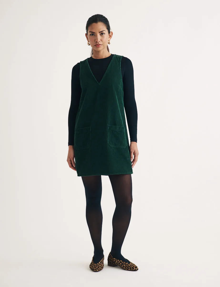 Green Cord Piper Mini Pinafore Dress sold by Nobody's Child product image thumbnail 3