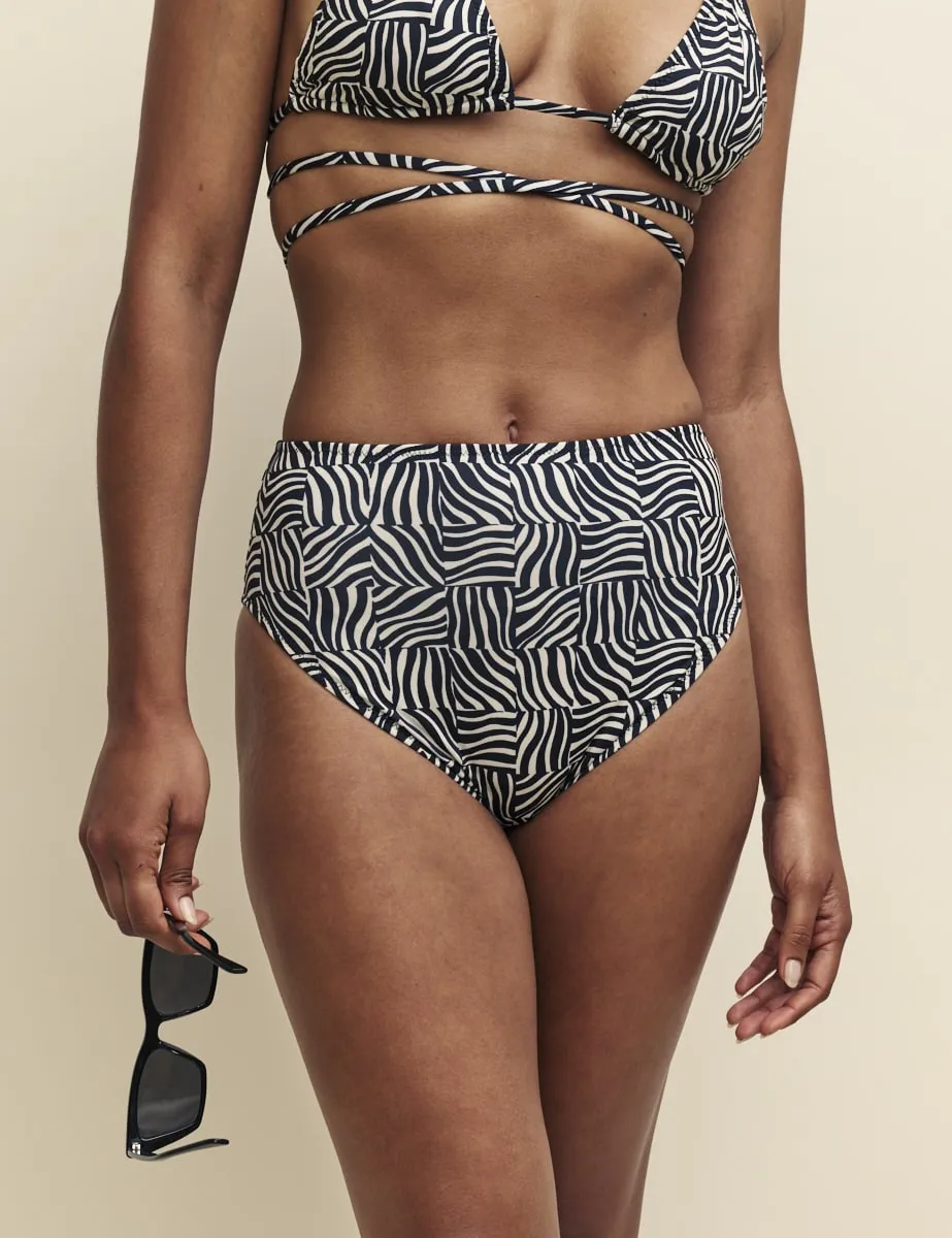 Zebra Print High Waist Bikini Bottoms sold by Nobody's Child