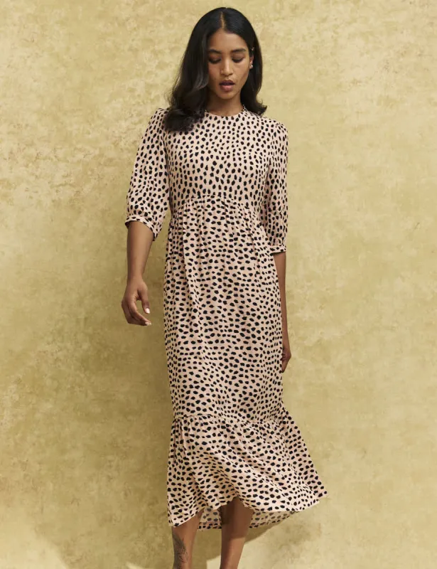 Pale Pink Smudge Rachel Midi Dress sold by Nobody's Child