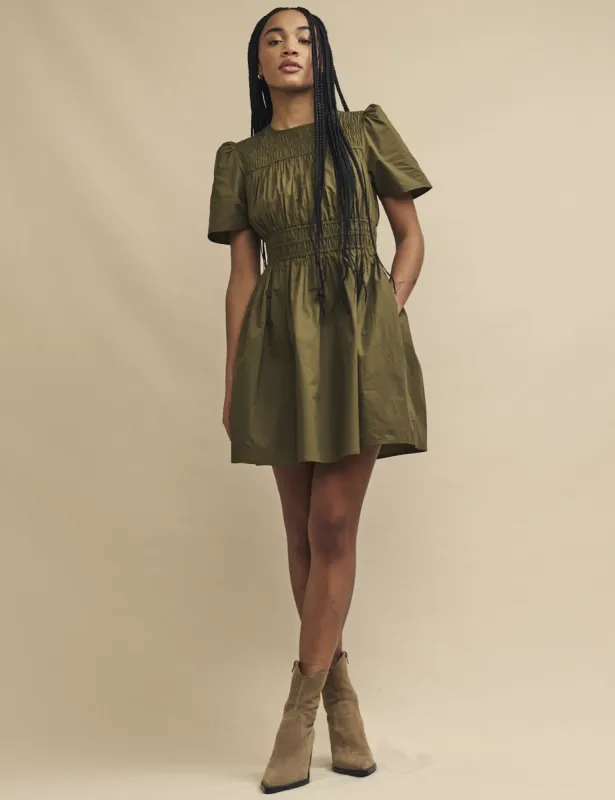 Khaki Natalia Mini Dress sold by Nobody's Child