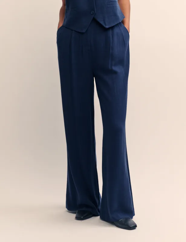 Navy Relaxed Tailored Trousers sold by Nobody's Child