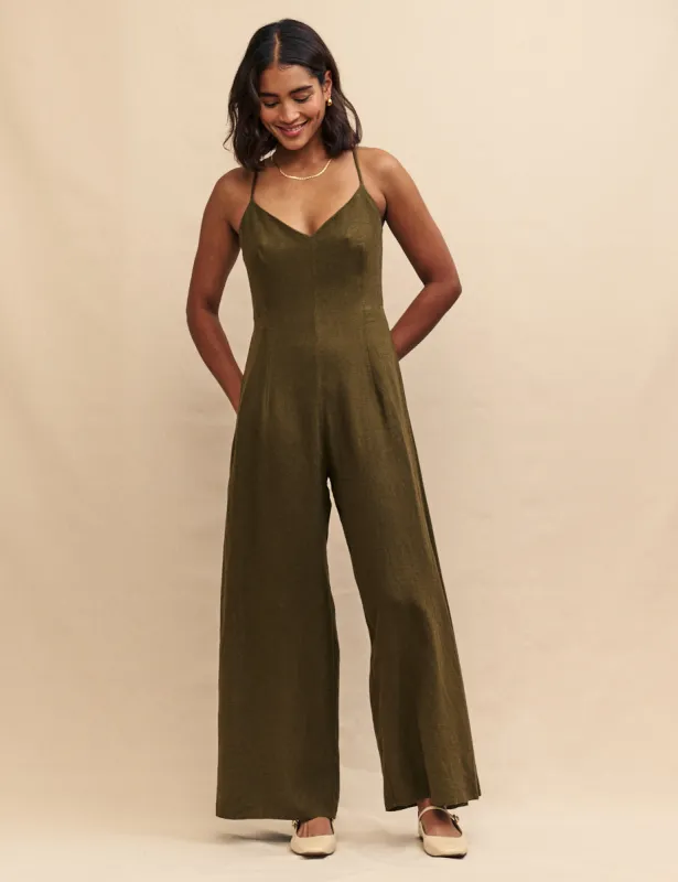 Khaki Green Maryana Jumpsuit sold by Nobody's Child