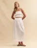 White Drop Waist Mallory Maxi Skirt sold by Nobody's Child