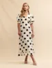 Fearne Cotton White Polka Dot Delilah Midi Dress sold by Nobody's Child