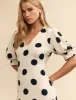 Fearne Cotton White Polka Dot Delilah Midi Dress sold by Nobody's Child