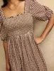 Brown Gingham Elsa Midi Dress sold by Nobody's Child