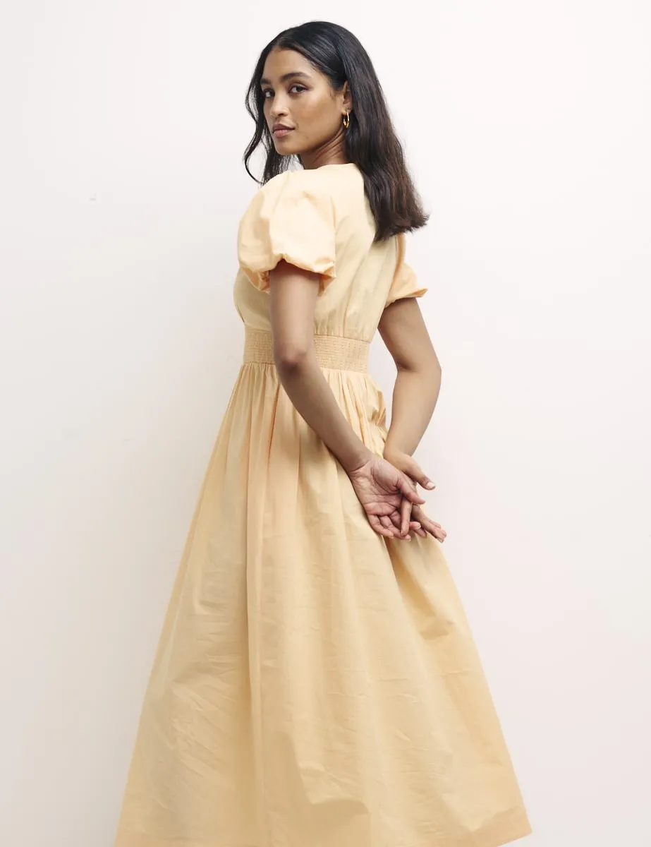 Peach Puff Sleeve Sansa Midi Dress sold by Nobody's Child product image thumbnail 4