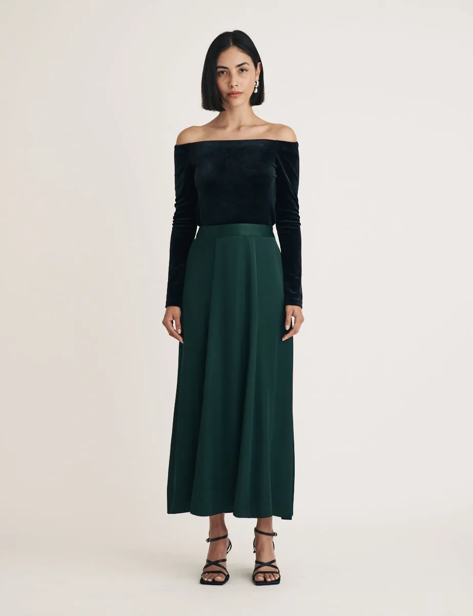 Forest Green Milo Midi Skirt sold by Nobody's Child