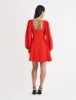Red Balloon Sleeve Loredana Mini Dress sold by Nobody's Child