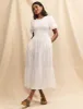White Tiered Charlie Midi Dress sold by Nobody's Child