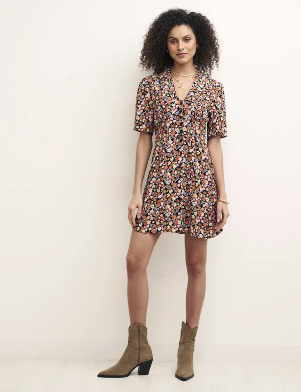 Black Ditsy Fruit Print Daisy Mini Dress sold by Nobody's Child
