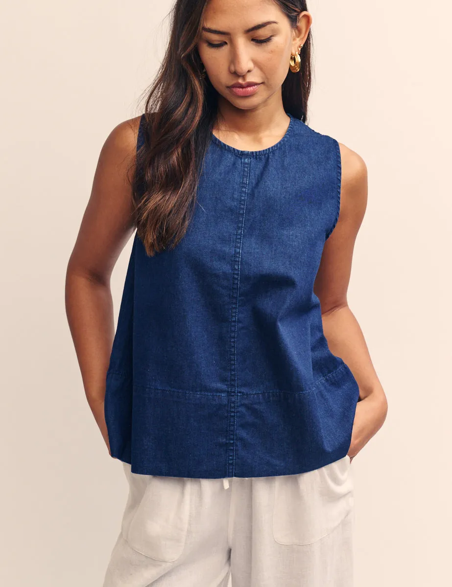 Dark Blue Denim Swing Top sold by Nobody's Child product image thumbnail 3