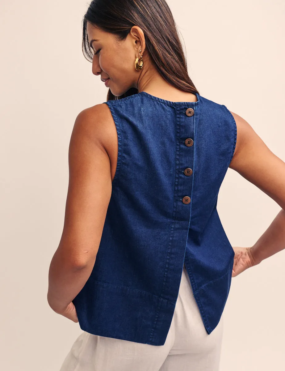 Dark Blue Denim Swing Top sold by Nobody's Child product image thumbnail 4